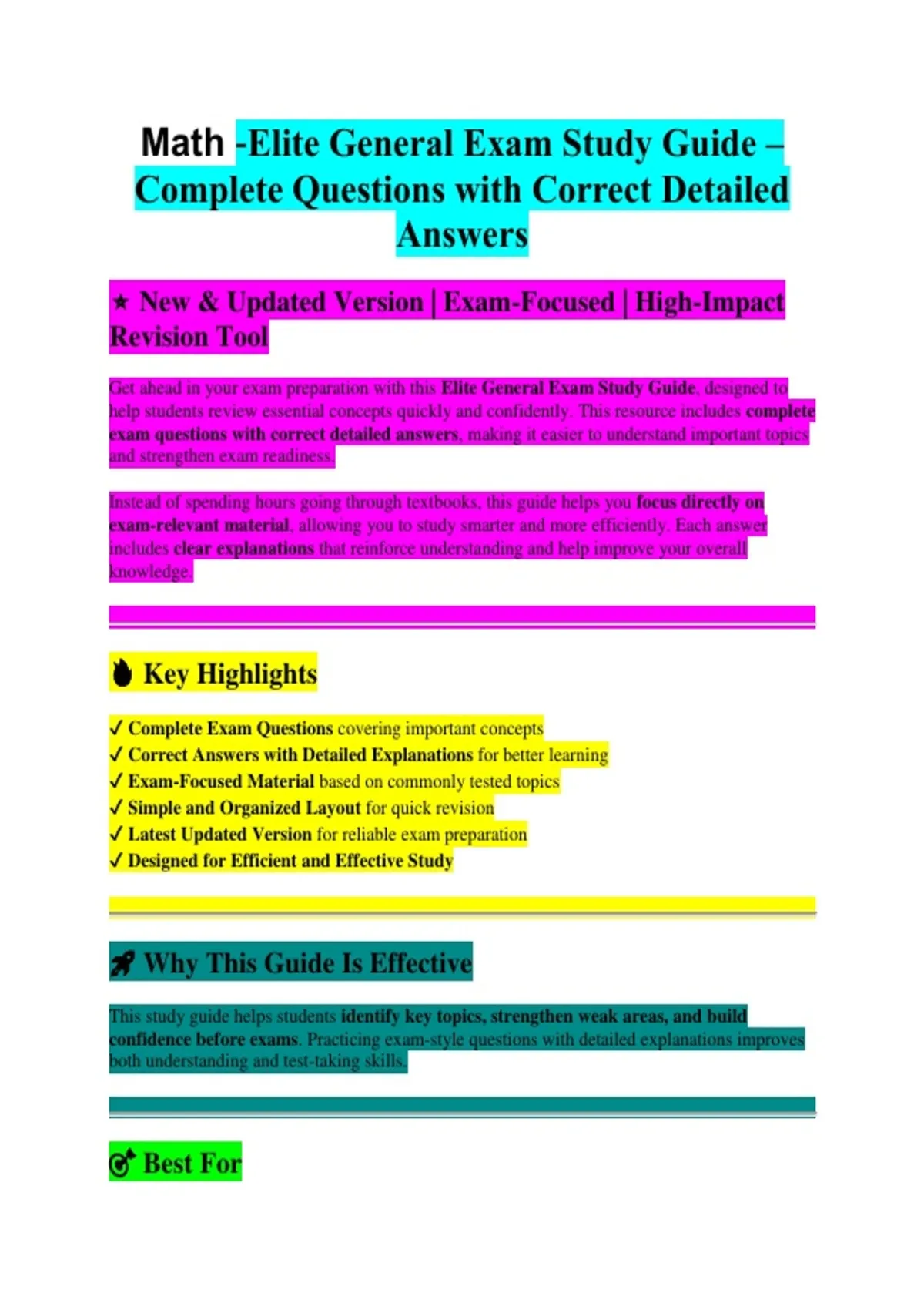 Dk12 Math Study Guide Mathematics Complete Study Guide 2026/2027 | 150+ Q&A Verified Answers ...