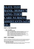 2026&sol;2027 Elite Test Bank for Mosby's Textbook for Long-Term Care Nursing Assistants&comma; 9th Edition &vert; Q&A with Detailed Rationales