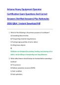 Arizona Heavy Equipment Operator  Certification Exam Questions And Correct  Answers &lpar;Verified Answers&rpar; Plus Rationales  2026 Q&A &vert; Instant Download Pdf