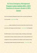 Air Force Emergency Management Program &lpar;Latest Update 2026 &sol; 2027&rpar; Questions & Answers &lbrace;Grade A&rcub; 100&percnt; Correct