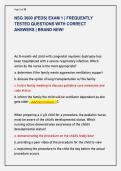NSG 3600 &lpar;PEDS&rpar; EXAM 1 &vert; FREQUENTLY  TESTED QUESTIONS WITH CORRECT  ANSWERS &vert; BRAND NEW&excl;