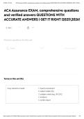 ACA Assurance EXAM&comma; comprehensive questions and verified answers QUESTIONS WITH ACCURATE ANSWERS &vert; GET IT RIGHT &vert;20252026&excl;
