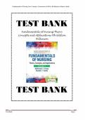Test bank for Davis Advantage for Fundamentals of Nursing Care Concepts&comma; Connections & Skills with test questions and answers graded A&plus;