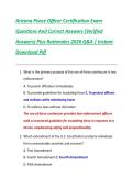 Arizona Peace Officer Certification Exam  Questions And Correct Answers &lpar;Verified  Answers&rpar; Plus Rationales 2026 Q&A &vert; Instant  Download Pdf 