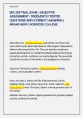 BIO 253 FINAL EXAM &vert; OBJECTIVE  ASSESSMENT &vert; FREQUENTLY TESTED  QUESTIONS WITH CORRECT ANSWERS &vert;  BRAND NEW&excl; &vert; HONDROS COLLEGE 