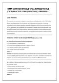 HFMA CERTIFIED REVENUE CYCLE REPRESENTATIVE &lpar;CRCR&rpar; PRACTICE EXAM &lpar;2025&sol;2026&rpar; &vert; GRADED A&plus;