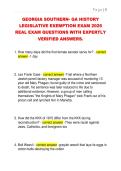 GEORGIA SOUTHERN- GA HISTORY  LEGISLATIVE EXEMPTION EXAM 2026  REAL EXAM QUESTIONS WITH EXPERTLY  VERIFIED ANSWERS&period;
