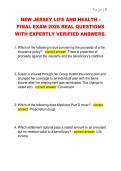 NEW JERSEY LIFE AND HEALTH -  FINAL EXAM 2026 REAL QUESTIONS  WITH EXPERTLY VERIFIED ANSWERS&period; 