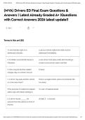 &lpar;MVA&rpar; Drivers ED Final Exam Questions & Answers &vert; Latest Already Graded A&plus; &vert;Questions with Correct Answers 2026 latest update&excl;&excl;