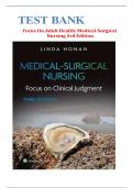 Test Bank for Medical-Surgical Nursing&colon; Focus on Clinical Judgment&comma; 3rd Edition by Linda Honan&comma; 9781975190941&comma; All Chapters included&comma; LATEST 2026