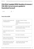 CDA EXAM &lpar;updated 2026&rpar; Questions & Answers &vert; With 100&percnt; Correct Answers graded A&plus; Guaranteed Success&excl;&excl;