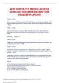2026 TCIC&sol;TLETS MOBILE ACCESS WITH CCH RECERTIFICATION TEST  EXAM NEW UPDATE 