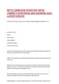 MTTC COMPLETE STUDY SET WITH CORRECT QUESTIONS AND ANSWERS 2026 LATEST UPDATE 