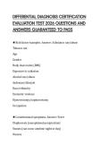 DIFFERENTIAL DIAGNOSIS CERTIFICATION EVALUATION TEST 2026 QUESTIONS AND ANSWERS GUARANTEED TO PASS