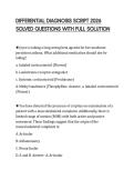 DIFFERENTIAL DIAGNOSIS SCRIPT 2026 SOLVED QUESTIONS WITH FULL SOLUTION