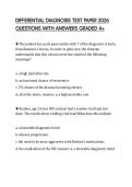 DIFFERENTIAL DIAGNOSIS TEST PAPER 2026 QUESTIONS WITH ANSWERS GRADED A&plus;