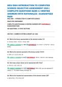 WGU D684 INTRODUCTION TO COMPUTER SCIENCE OBJECTIVE ASSESSMENT 2026 &vert; COMPLETE QUESTIONS BANK & VERIFIED ANSWERS WITH RATIONALES &vert; GUARANTEED PASS