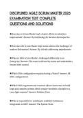 DISCIPLINED AGILE SCRUM MASTER 2026 EXAMINATION TEST COMPLETE QUESTIONS AND SOLUTIONS