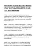 DISCIPLINED AGILE SCRUM MASTER 2026 STUDY SHEET MASTER QUESTIONS WITH ACCURATE ANSWERS