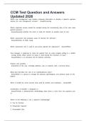 CCM Test Question and Answers Updated 2026