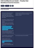 CSM Certified Scrum Master &ndash; Practice Test Questions & Correct Answers
