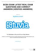 BCBA EXAM LATEST REAL EXAM QUESTIONS AND CORRECT ANSWERS &lpar;VERIFIED ANSWERS&rpar;