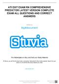 ATI EXIT EXAM RN COMPREHENSIVE PREDICTOR LATEST VERSION COMPLETE EXAM ALL QUESTIONS AND CORRECT ANSWERS