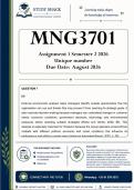 MNG3701 Assignment 1 &lpar;100&percnt; QUALITY ANSWERS&rpar; Semester 2 2026