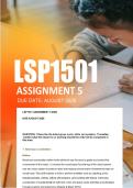 LSP1501 Assignment 5 Semester 2 Answers 2026 - Due August 2026