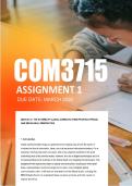 COM3715 Assignment 1 Semester 1 2026 - Due March 2026