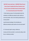 NUR 206 Community Exam 1 &vert;2026&sol;2027 Most Recent  Exam Actual Complete Real Exam Questions And  Correct Answers &lpar;Verified Answers&rpar; Already Graded  A&plus; &vert;&vert; Guaranteed Success&excl;&excl; Brand New&excl;&excl;