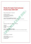 Florida &lpar;FL&rpar; Septic Tank Contractor Practice Exam &vert; 2025-2026 Official Prep &vert; 200&plus; Questions & Verified Answers