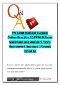 Adult Medical Surgical Nursing &lpar;PN-MedSurg&rpar; 2025&sol;2026 &ndash; 300 Exam Questions & Answers on Cardiovascular&comma; Respiratory&comma; Pharmacology&comma; Postoperative Care