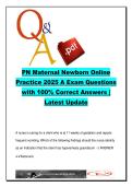 Maternal Newborn Nursing &lpar;PN-MN&rpar; 2025&sol;2026 &ndash; 120 Exam Questions & Answers on Pregnancy&comma; Labor&comma; Postpartum&comma; Newborn Care