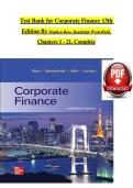 Test Bank for Corporate Finance&comma; 13th Edition by Stephen A&period; Ross & Randolph W&period; Westerfield