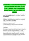 NURS 5315 Advanced Pathophysiology ACTUAL EXAM 2025&sol;2026 &vert; UTA &vert; Exam 1 Practice Test &vert; Latest Update &vert; Verified Q&A &vert; Pass Guaranteed - A&plus; Graded