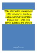 WGU Information Management - C468 with correct questions and answers&period;