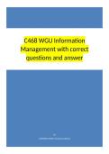 C468 WGU Information Management with correct questions and well explained answers