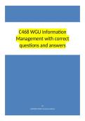 C468 WGU Information Management with correct questions and answers