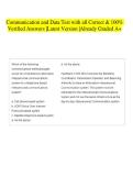 Communication and Data Test with all Correct & 100&percnt; Verified Answers &vert;Latest Version &vert;Already Graded A&plus; 