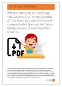 WALDEN UNIVERSITY 2026 NURS 6531  FINAL EXAM 2 LATEST SPRING SUMMER  ACTUAL EXAM  2025- 2026 ACTUAL EXAM  Complete Verified  Questions And Correct  Detailed Answers&vert; GUARANTEED PASS  Graded A&plus;   