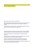 CDC Infection Preventionist Post Test Questions and verified Answers updated graded A