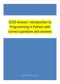 D335 Introduction to Programming in Python with correct questions and answers