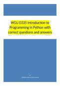 WGU D335 Introduction to Programming in Python with correct questionsand answers&period;