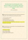 Ohio Real Estate Test and Study guide &vert; Latest  2026&sol;2027 Edition &vert;Correct Questions with Correct  Answers &vert; A&plus; Graded and Fully Updated- Hondros  College