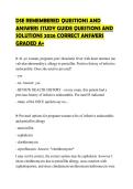 DSE REMEMBERED QUESTIONS AND ANSWERS STUDY GUIDE QUESTIONS AND SOLUTIONS 2026 CORRECT ANSWERS GRADED A&plus;