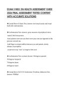 EXAM 3 NSG 316 HEALTH ASSESSMENT GUIDE 2026 FINAL ASSESSMENT TESTED CONTENT WITH ACCURATE SOLUTIONS