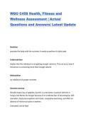 WGU C458 Health&comma; Fitness and Wellness Assessment &vert; Actual Questions and Answers&vert; Latest Update