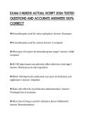 EXAM 3 NUR210 ACTUAL SCRIPT 2026 TESTED QUESTIONS AND ACCURATE ANSWERS 100&percnt; CORRECT