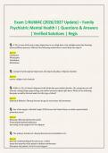 Exam 1&colon;NU664C &lpar;2026&sol;2027 Update&rpar; &ndash; Family Psychiatric Mental Health I &vert; Questions & Answers &vert; Verified Solutions &vert; Regis